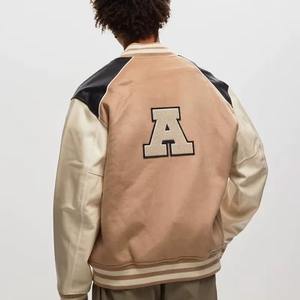 100% laine hiver cuir manches Baseball veste hommes Plus laine Varsity vestes logo personnalisé collège Baseball veste pour hommes - Product Image 6