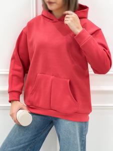 Sweat à capuche unisexe en polaire, options de couleurs unies, coupe décontractée, poche kangourou, style à capuche, fabrication de marque privée - Product Image 3