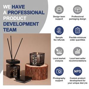 Set Regalo <span class=keywords><strong>di</strong></span> Lusso <span class=keywords><strong>con</strong></span> <span class=keywords><strong>Diffusore</strong></span> a Bastoncini e <span class=keywords><strong>Candela</strong></span> Profumata Rosa Selvatica e Oud 100ml per Regali Aziendali - Product Image 4