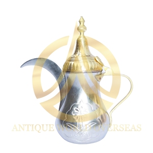 Antique Silver and Gold Plated <b>Tea</b> Pot for Hotel and Restaurant <b>Tea</b> Cup Storage Container Manufacturer Arabic Dallah <b>Coffee</b> Pot - Product Image 3