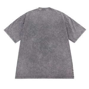 Beatiful Quality Blank Heavy Cotton t Shirt Drop Shoulder Plain Grey Acid Washed Vintage <b>Tshirts</b> Supplier - Product Image 2