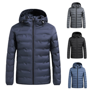 Vestes d'hiver légères en duvet personnalisées, solides, pour l'extérieur, avec capuche, de haute qualité, pour hommes, chaudes, en duvet de canard, style bulle, livraison DDP - Product Image 1