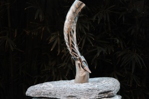 Corne à boire Viking avec support Corne à boire de luxe Viking naturelle avec support Tasses artisanales naturelles Accessoire de bière fraîche - Product Image 6