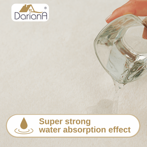 พรมเช็ดเท้ากันลื่น DarianA พรีเมียม รุ่นโมเดิร์น เป็นมิตรกับสิ่งแวดล้อม ผลิตจากโพลีเอสเตอร์เนื้อนุ่ม สีเบจอ่อน ขนาด 60x50 ซม. ความหนาปานกลาง ด้านหลังเป็นยาง เหมาะสำหรับโรงแรม - Product Image 3