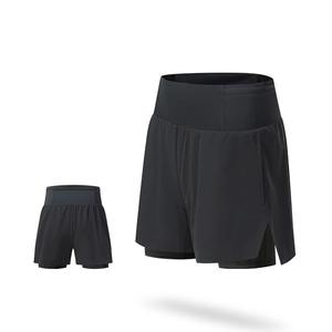 Pantalones cortos para correr maratón para mujer con bolsillo en la cintura trasera Forro incorporado Yoga de secado rápido Fitness Senderismo Entrenamiento Pantalones cortos deportivos - Product Image 2