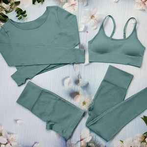 2025 femmes entraînement Yoga ensemble vêtements de sport sans couture Sport course Fitness ensemble femme - Product Image 2