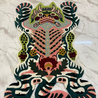 Tapis décoratif moderne en forme d'animal, fait main, tufté, imprimé 3D, en laine, rembourré, extra épais, antidérapant, adapté aux animaux domestiques, pour la maison
