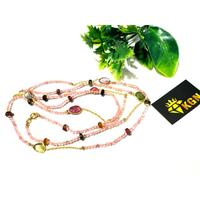 Collier en pierres précieuses naturelles de quartz rose et de tourmaline, multi-perles, fait main, bijoux de mode pour femmes, cadeau, vente en gros