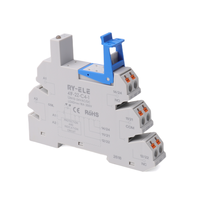 RY-ELE 41F-2Z-C4-1 Socle de relais miniature à enfoncement fin 16A 250VAC Bipolaire 2CO Bloc d'interface de relais étanche pour rail DIN
