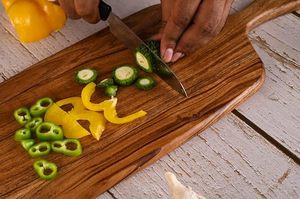 AALIYAN IMPEX Ensemble de planche à découper en bambou écologique Couteau à collation économique Servir du jus profond Bien Accessoire de cuisine en bois - Product Image 6