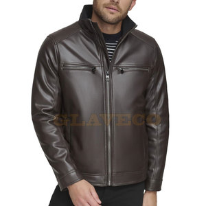 Chaqueta de Cuero Impermeable para Hombre de Invierno con Cuello Alto y Logotipo Frontal - Alta Calidad, Ecológica y Transpirable - Product Image 4