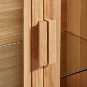 Calypso 144-Piece Natural Wood Glass-Door <b>Storage</b> <b>Cabinet</b> Set Minimalist Antique Design for Home <b>Dining</b> Entry Display Sideboard - Product Image 5