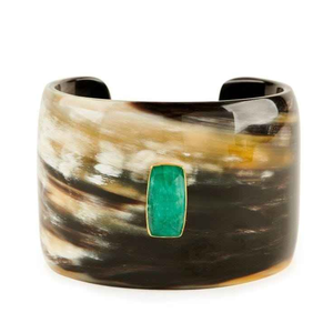 Bracelet jonc moderne pour femmes en corne de buffle naturelle écologique, fait à la main, avec perle, prix de gros en Inde - Product Image 1