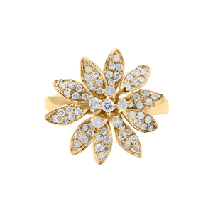 Oferta Exclusiva en Anillos Florales de Oro Blanco con Incrustaciones de Diamantes Genuinos para Mujer de Memoria Jewels, Formas de Flores, Precio al por Mayor - Product Image 2