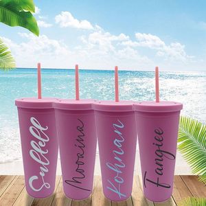 Innovation Promotion Products Plastic Logo Cup with <b>Lid</b> <b>Tumblers</b> <b>Straw</b> Glass Cup - Product Image 2