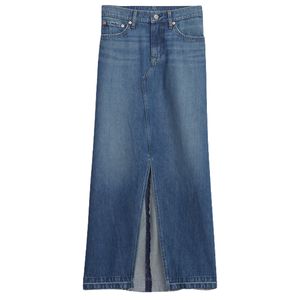 Jupe crayon en denim mini skinny pour femmes, taille haute, fente avant, mode estivale, vêtements décontractés, design de lavage personnalisé, fabricant au Bangladesh - Product Image 1
