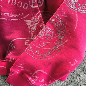 Sweat à capuche d'hiver pour homme, coupe classique, poids lourd, 100% coton, orné de strass et imprimé sur toute la surface, personnalisable OEM - Product Image 3