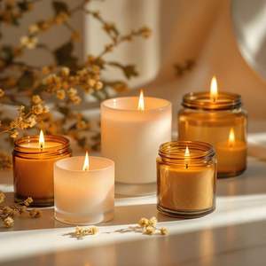 Velas Aromáticas de Cera de Soja en Frascos de Vidrio Rústicos, Decoración Navideña, Centro de Mesa para Bodas, Regalos, Venta al por Mayor - Product Image 3