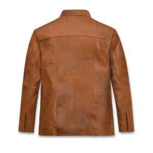 แจ็กเก็ตหนังสำหรับผู้ชายเสื้อแจ็กเก็ตหนังมีซิปด้านในแบบนุ่มและทันสมัยดีไซน์ใหม่ล่าสุด - Product Image 2