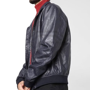 Veste en cuir lourd à la mode pour hommes de haute qualité vente en ligne vêtements d'extérieur d'hiver avec col montant - Product Image 4