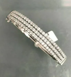 กำไลเพชรโมอิสสำหรับผู้หญิง7.00เงินสเตอริง925ตัดกลม - Product Image 3