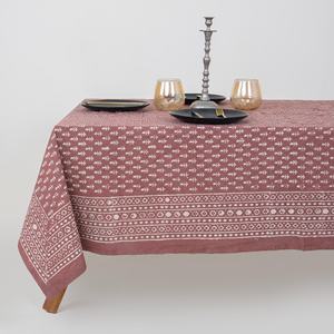 Mantel de Algodón Dabu Hecho a Mano con Estampado Floral, Diseño de Bloques, para Cocina, Comedor y Decoración del Hogar - Product Image 1