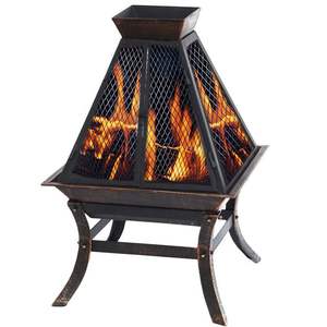 Tazón de fogata de hierro rústico para exteriores con diseño tradicional que reúne a la familia durante las frescas noches de otoño e invierno - Product Image 1