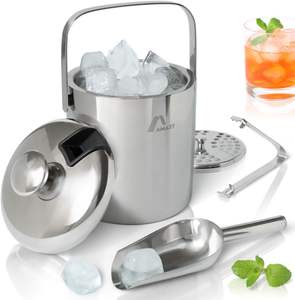 Industry Trending Modern Best Selling Stainless Steel Double Walled Ice <b>Bucket</b> With Tongs for Chilling <b>Champagne</b> & Wine Bottle - Product Image 1