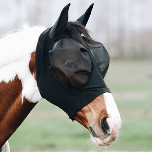 Máscara de carrera de caballos transpirable súper popular, velo de malla, capucha, protección para los ojos y las orejas, máscara antimosquitos para moscas de caballos - Product Image 5