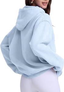 Sudaderas con capucha para hombre, de lavado ácido de gran tamaño Sudadera con capucha, sudaderas de peso pesado azul claro para hombres, parejas, ropa Vintage, ropa de calle - Product Image 3