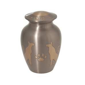 Golden Finished Brass <b>Pet</b> Cremation <b>Urn</b> Paw Print Design Best Selling Cremation <b>Pet</b> <b>Urn</b> for Burial Ashes - Product Image 3