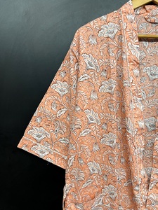 เสื้อคลุมกิโมโนทำด้วยมือจากผ้าฝ้ายธรรมชาติแท้ของอินเดียนุ่มสบายสไตล์ฮิปปี้โบฮีเมียนยาวถึงพื้นเป็นมิตรต่อสิ่งแวดล้อมขนาดใหญ่ - Product Image 4