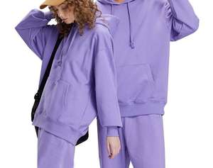 Venta al por mayor de peso pesado Premium Pullover Plus Size Unisex sudadera chándales para las mujeres pantalones de chándal y conjunto con capucha - Product Image 5