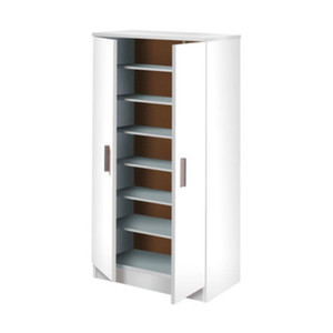 Kit Scarpiera 2 Ante + 6 Ripiani 55x36x108 Bianco - Product Image 1