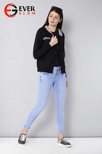 Sweats à capuche personnalisés de haute qualité quantité minimale de commande, à fermeture éclair, extra longs pour femmes - Product Image 5