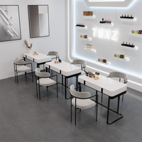 YQ Forever 2022 nouvelle Table de salon de manucure nordique simple Double Table de manucure et ensemble de chaises