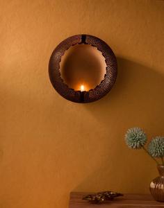 Best Selling Brass <b>Candle</b> Display with Luxe <b>Wall</b> Accessory for Home Styling and Soothing <b>Light</b> Available at Bulk Quantity - Product Image 1