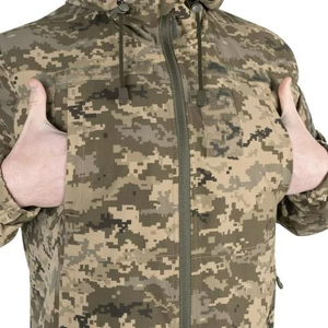 Spring Men's Hooded Windbreaker <b>Jacket</b> (Level 5)-Waterproof Windproof Breathable Knitted Spandex/Nylon Needle "VENTUS" - <b>CAMO</b> - Product Image 3