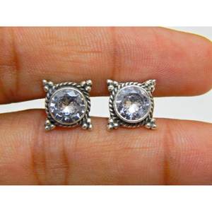 Pendiente de Plata de Ley 925 de circón natural, joyería Vintage hecha a mano, piedras preciosas para niñas y mujeres, artículo de regalo - Product Image 4