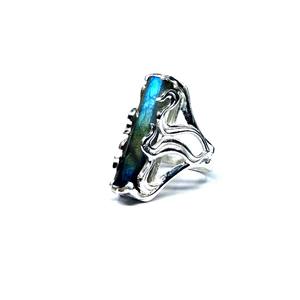 Bague Gemvanity SR388 en argent sterling 925 plaqué or, faite à la main, unisexe, faible MOQ, labradorite antique, pour les occasions spéciales - Product Image 3