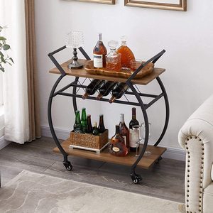 Classic Stainless Steel <b>Trolley</b> bar Cart for Home Catering Hotel Restaurant Kitchen Food <b>Serving</b> <b>Trolley</b> Wine & Glasses Holders - Product Image 3