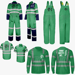 Ensemble de travail personnalisé haute visibilité Chemise de sécurité réfléchissante boutonnée en bavoir en polyester avec col ras du cou Caractéristiques imperméables Approvisionnement en vrac - Product Image 1