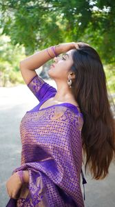 Banarashi-Saree de seda suave con hermosa blusa, tejido Jacquard liso, compras en línea, India, nuevo lanzamiento - Product Image 6