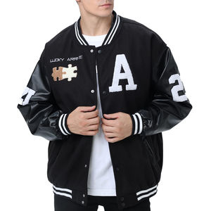 Veste bomber de baseball universitaire pour hommes et femmes, sweat-shirt vintage, vêtements de rue décontractés, manteaux avec patch, vestes pour hommes - Product Image 2