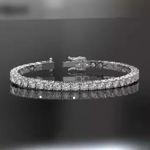 Hip Hop Rappeur Sterling 925 Argent Haut De Gamme Glacé Moissanite Diamant Bracelet De Tennis Personnalisé pour les Femmes - Product Image 4