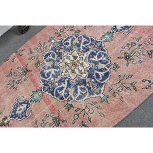 Classique Rose Bleu Patchwork Design Vintage Tapis En Laine Turque 3.9 X 7.3ft pour Décorations De Salon Y Compris Latex Voitures - Product Image 5