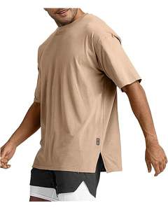 Nouveauté hommes décontracté mode manches courtes col rond coton tissu slim fit respirant plaine t-shirts pour tenue d'été - Product Image 3