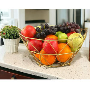 Cesta de fruta de hierro de nuevo diseño, acabado en oro, tamaño personalizado, mesa decorativa, utensilios de cocina para el hogar, cesta de almacenamiento de fruta de hierro - Product Image 4