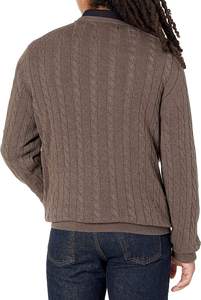 Nuevo 100% suéteres de lana transpirables para hombres, jersey de invierno suelto de Color sólido con cuello en V, suéteres de punto personalizados de manga larga para hombres - Product Image 3