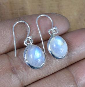 Pendientes clásicos hechos a mano, joyería de plata 925 sólida para mujer, Plata de Ley 925, piedra lunar, piedras preciosas, pendientes de estilo bohemio, regalo - Product Image 5